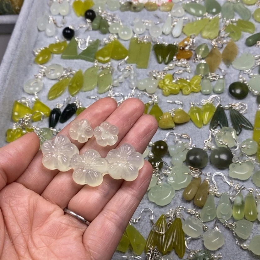 【闪购商品】蛇纹石玉挂件耳饰耳环项链未镶嵌?****