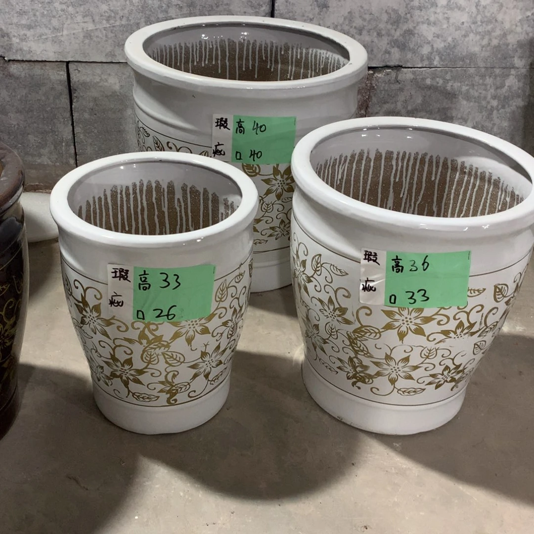微瑕高温陶瓷花盆