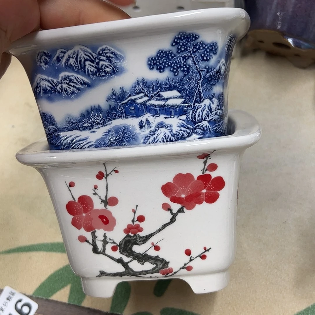 永***恒紫砂花盆574号瑕疵2个13/9cm