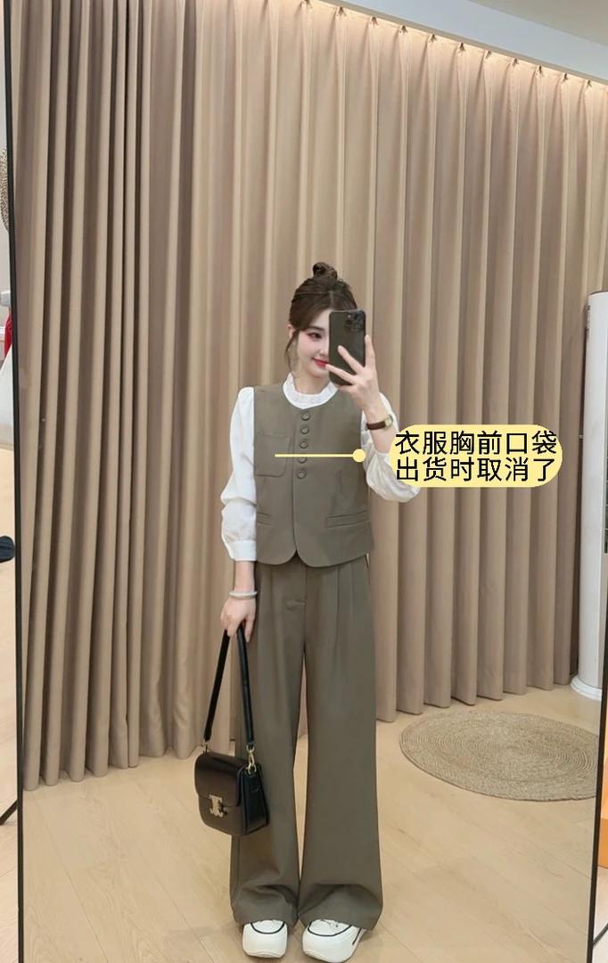 奈奈妮【秋风落日】时尚三件套女2025秋季新款显瘦洋气减龄3966