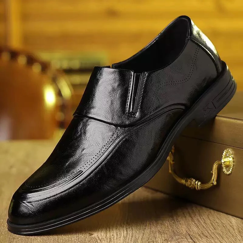 透气纯色休闲皮鞋夏季爸爸皮鞋正装韩版流浪丹宁风