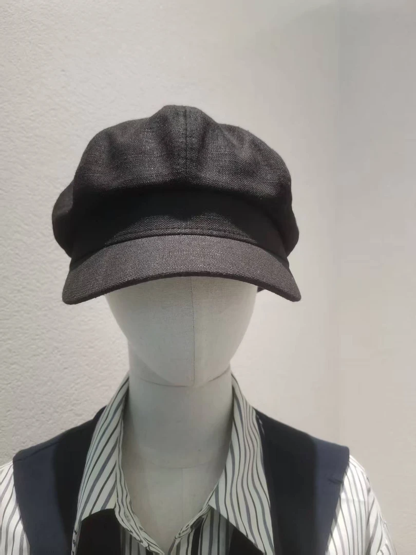 25新款棉麻八角帽报童帽减龄显脸小军帽