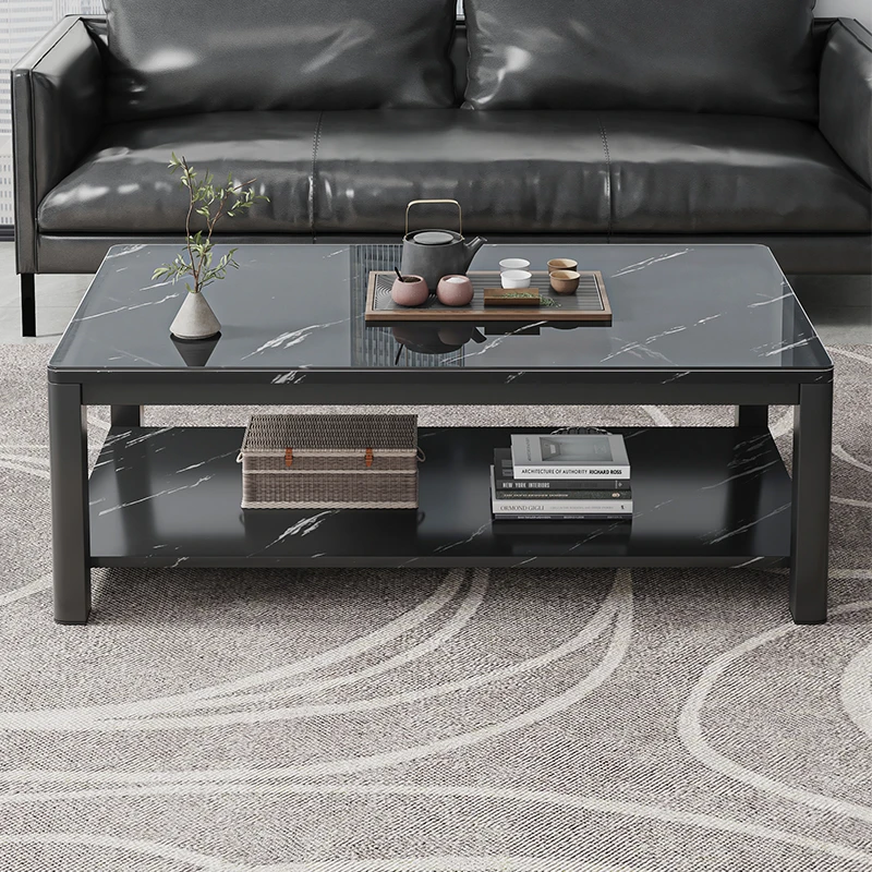 拉萨发货西藏包邮客厅轻奢简约茶几长方形仿大理石钢化玻璃茶桌