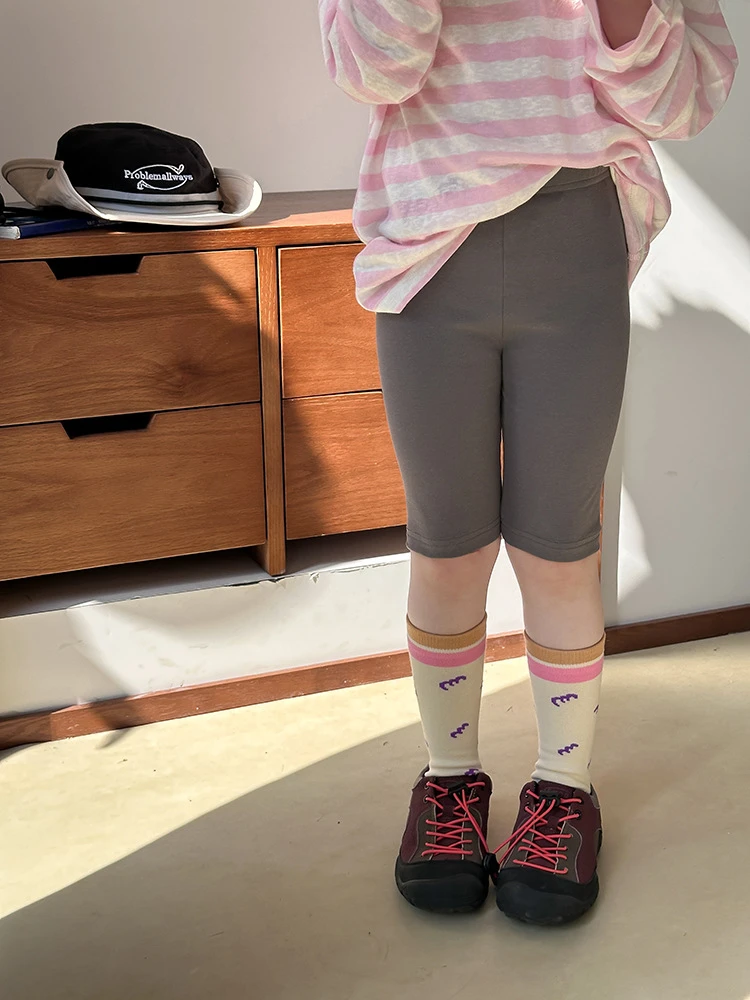 【现货已开价】瑜伽裤女童裤子洋气百搭高弹力骑行五分裤25B012