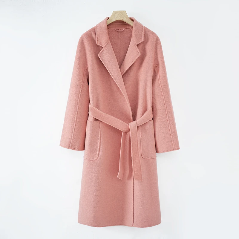 长款毛呢气质网红时尚绿色女士中长款设计师MZ001