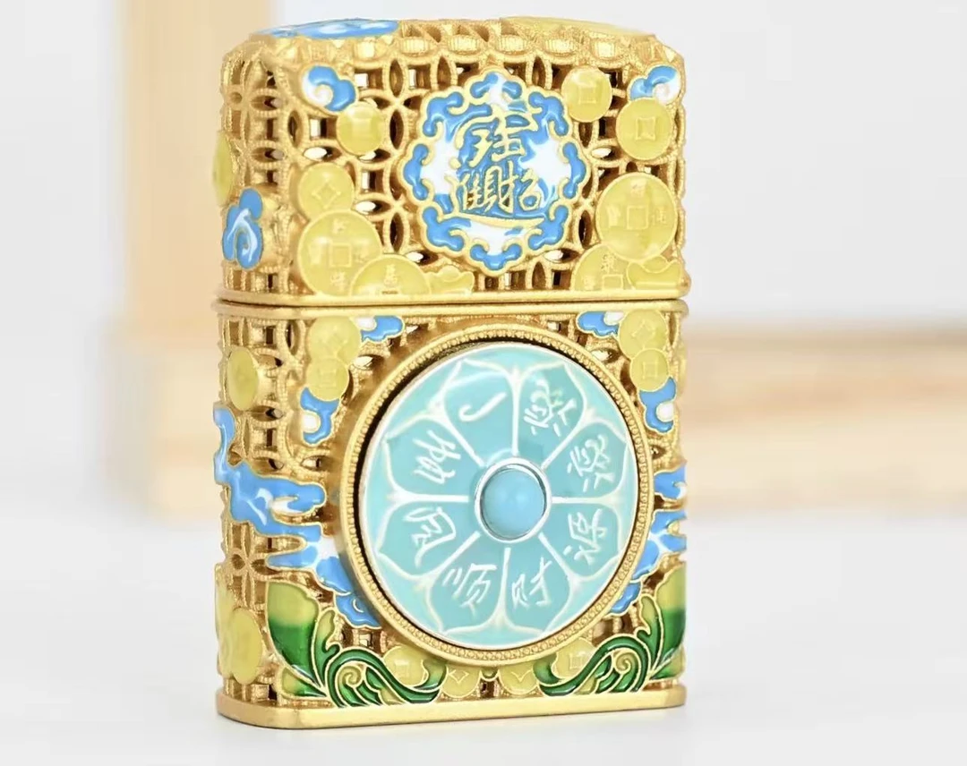 万两算盘套甲日进斗金珐琅夜光复古国风防风打火机