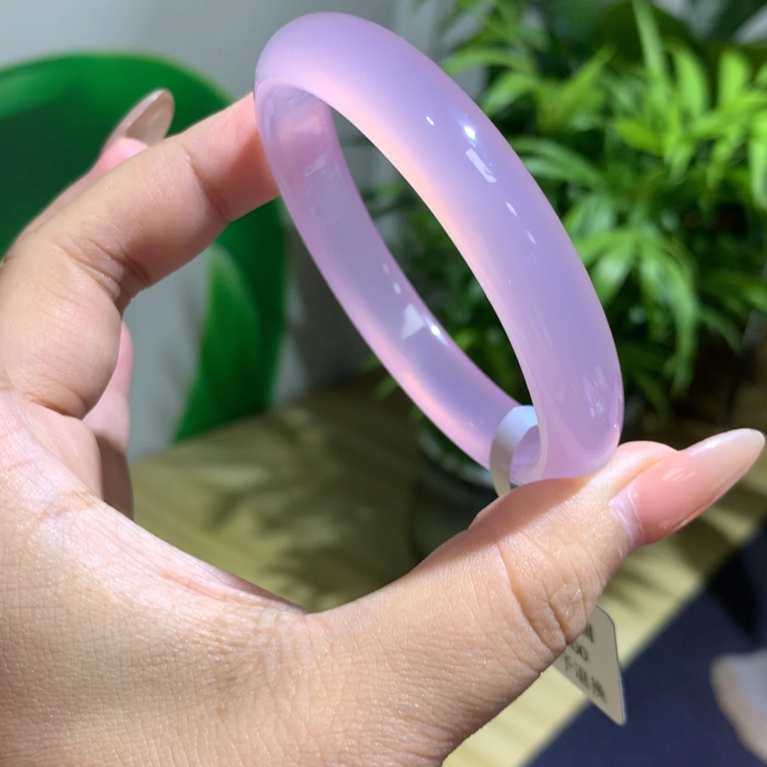 玛瑙/玉髓未镶嵌手镯香槟粉