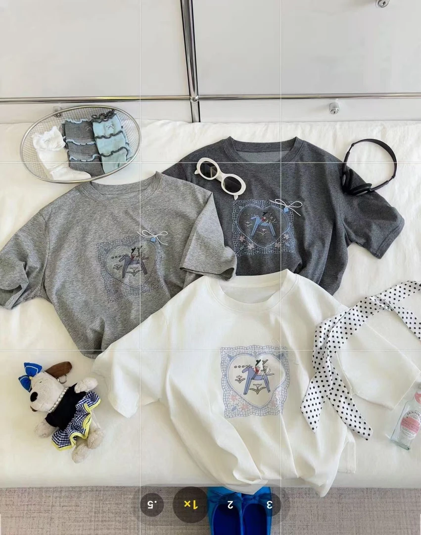 恩熙·夏季新款韩系显瘦蝴蝶结花边短袖T恤812833