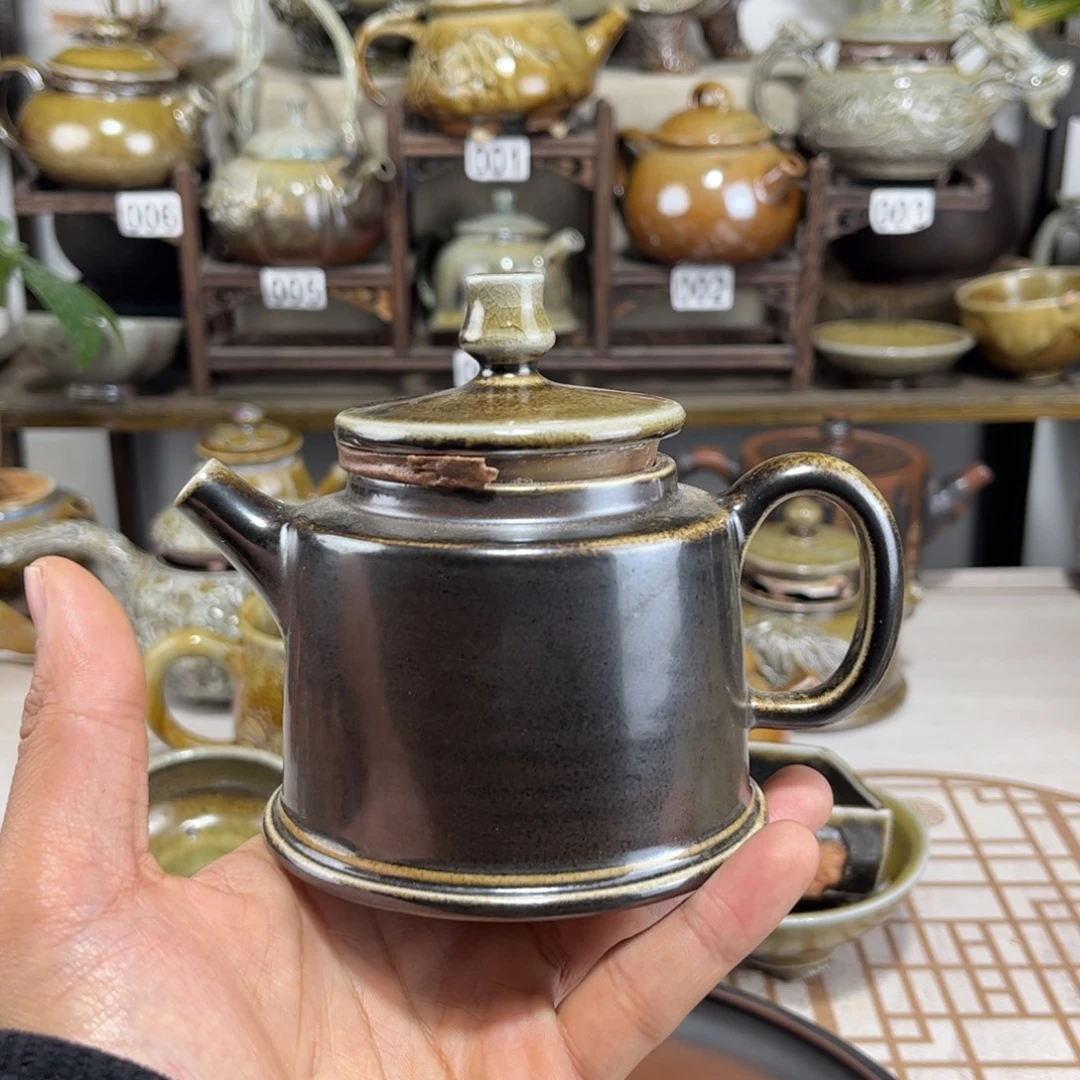 200cc白泥柴烧德钟，古法传承裸坯柴烧