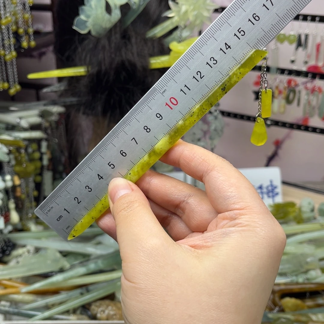 岫玉未镶嵌发饰长度15.5厘米左右