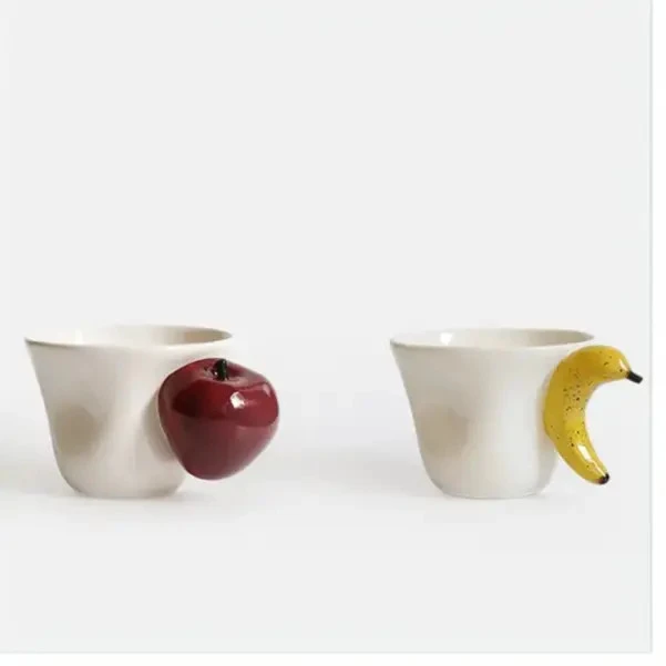 香蕉苹果杯 马克杯手绘杯子陶瓷水杯情侣对杯原创生日礼物17