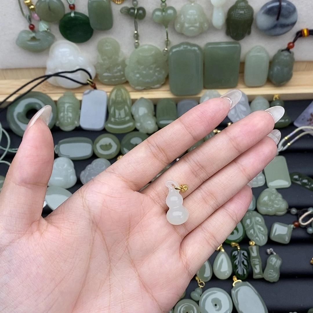 吊坠(不含链)银S925镶嵌和田玉
