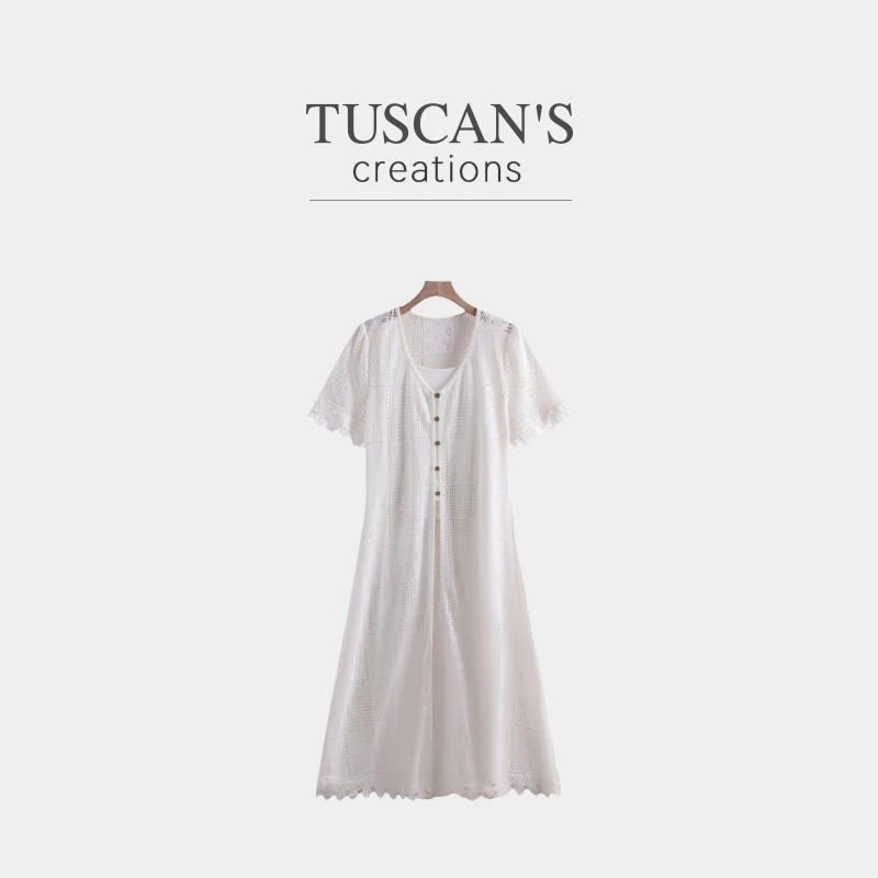 TUSCAN'S CREATIONS新款时尚气质设计款镂空连衣裙时代双鱼女装