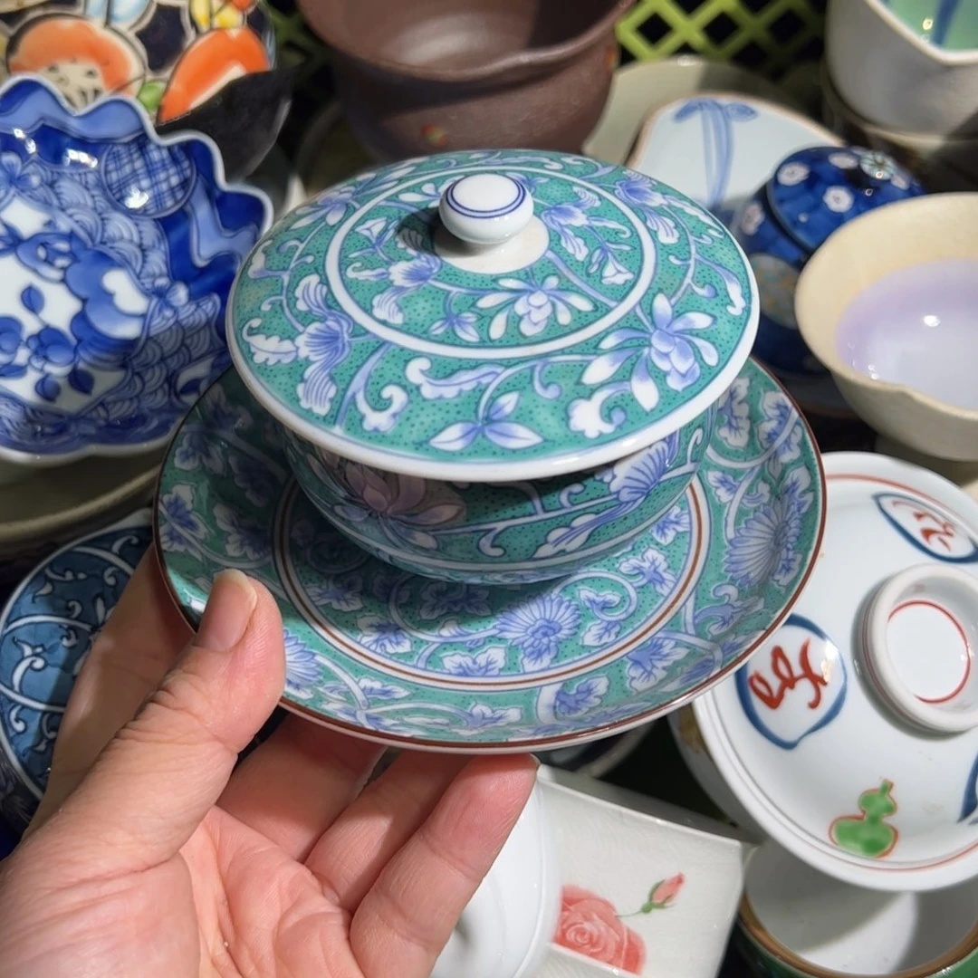 陶弥右卫门 盖杯 加盘子