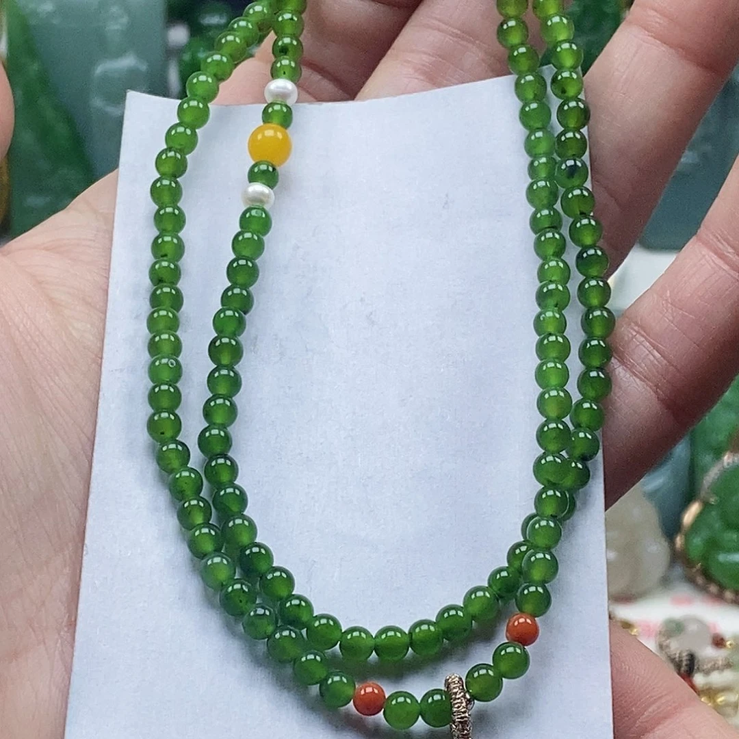 和田玉（碧玉）颈饰未镶嵌