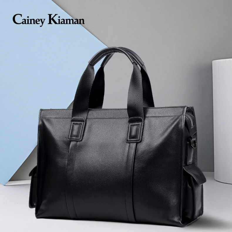 Cainey Kiaman轻奢男包简约休闲公文包头层牛皮斜挎男士手提包