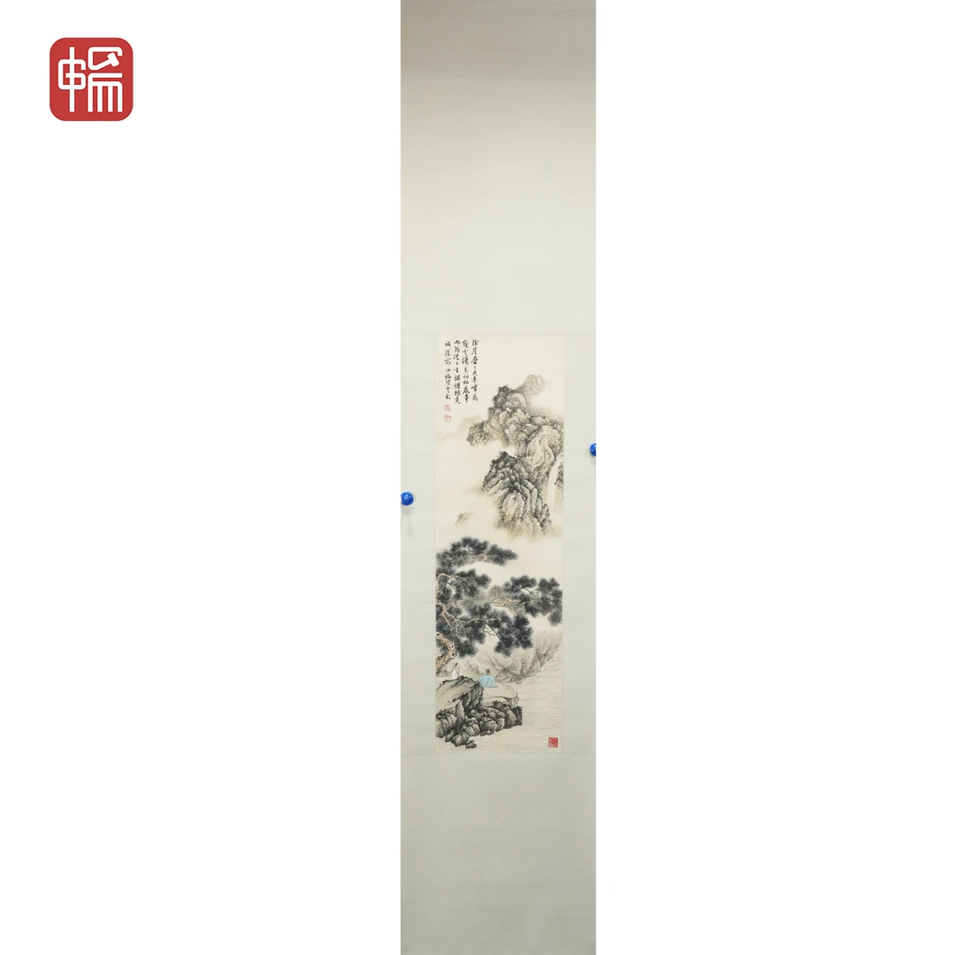 T351  松下观瀑图 *91*27(2.21) 纸本立轴 MZ