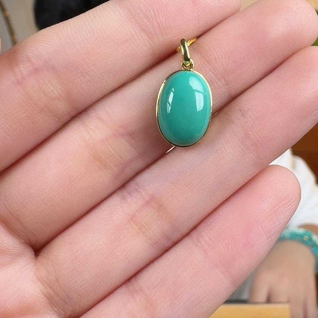 绿松石18K金镶嵌珠宝奇石