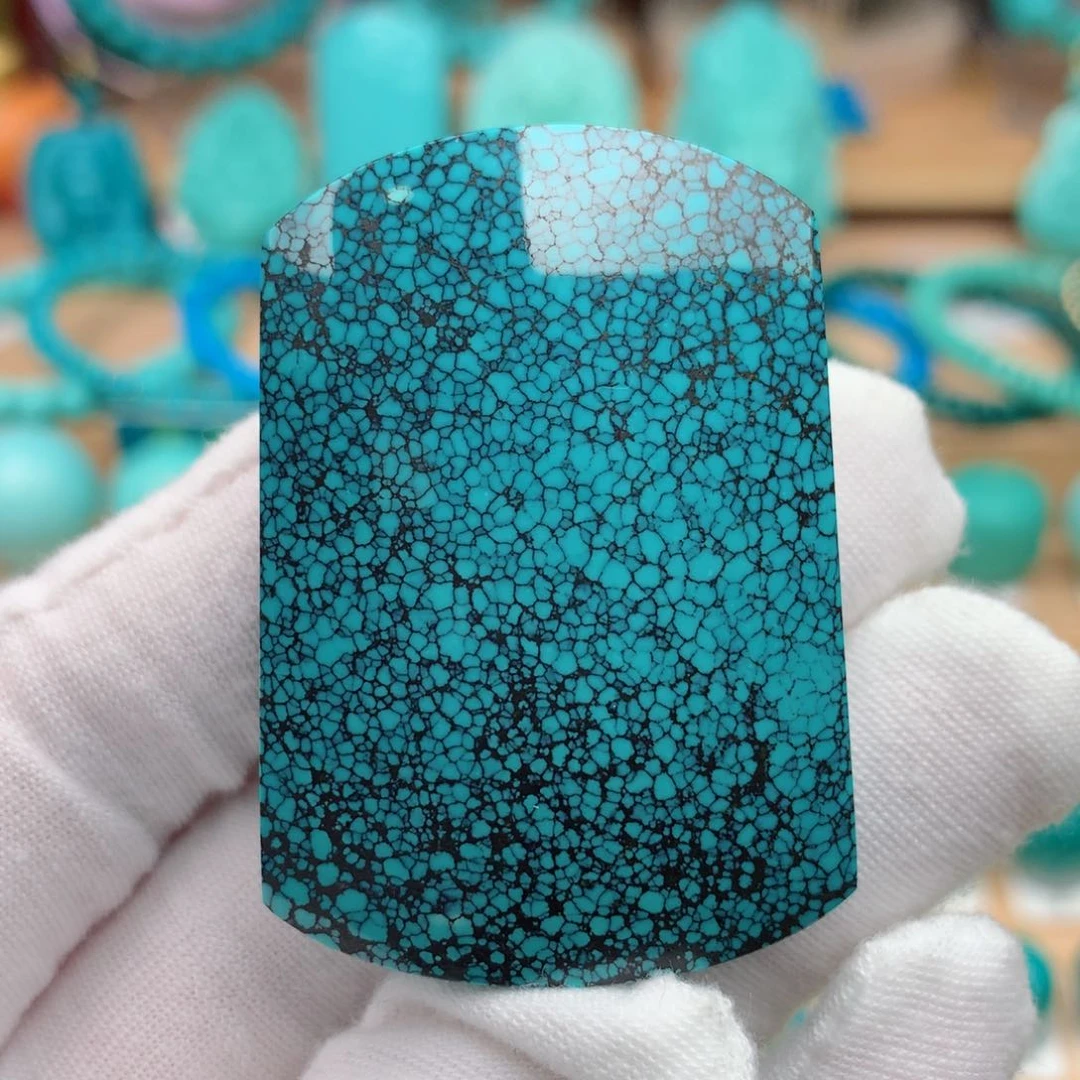 未镶嵌绿松石珠宝奇石乌蓝花无事牌