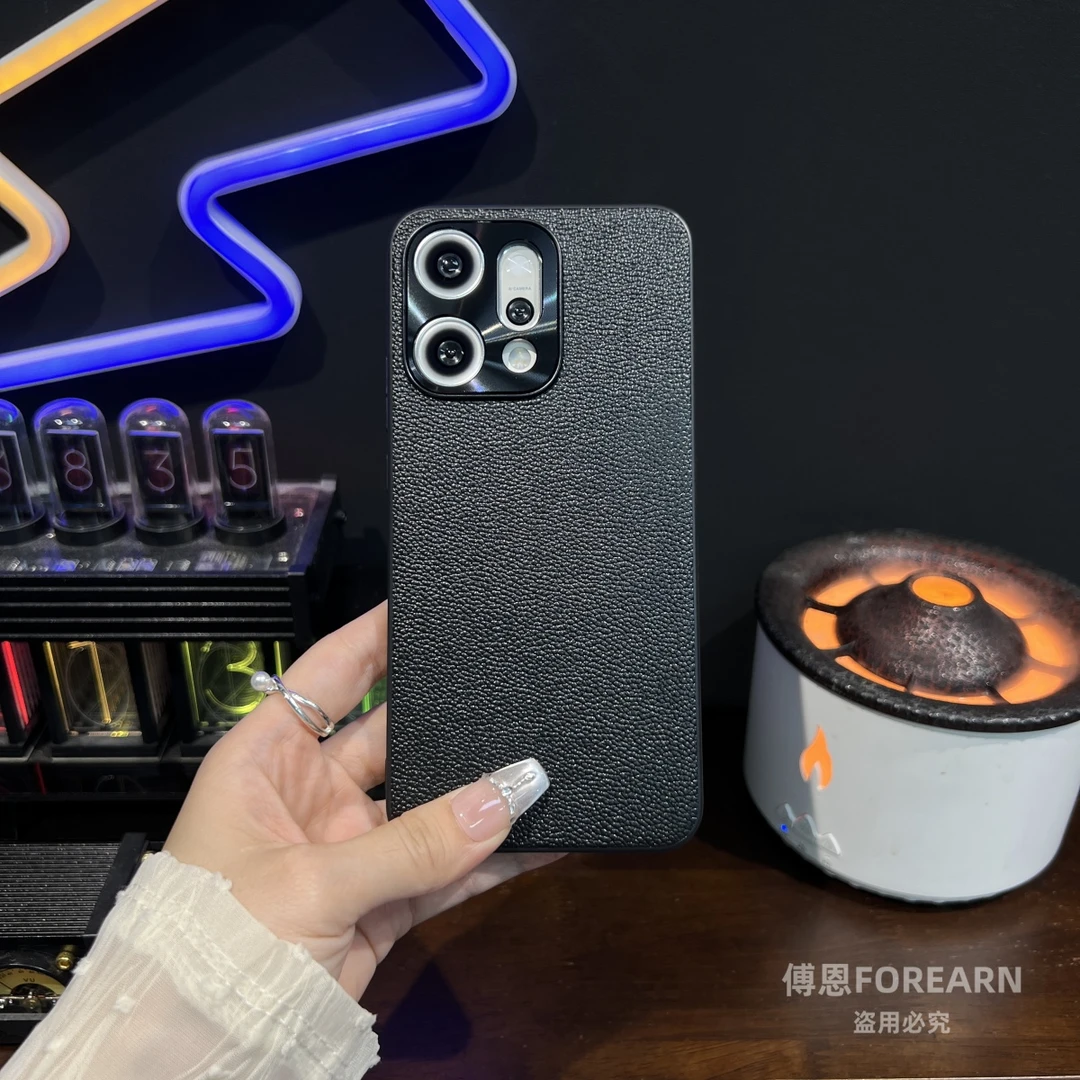 适用于OPPOReno14Pro手机壳真皮opporeno14商务防摔男全包边高档