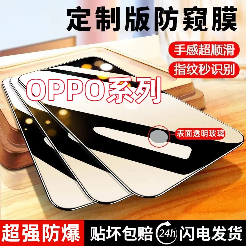 适用于OPPOReno13/8/7/6/5/K12/11/10防窥钢化膜可指纹解锁手机膜