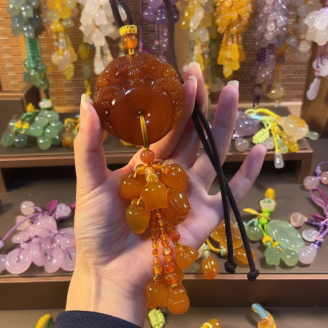 可***酱玛瑙/玉髓未镶嵌车挂福利款汽车挂件