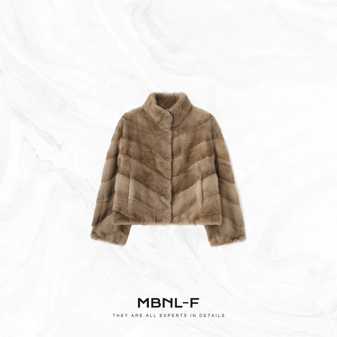 MBNL-F”经典帕斯条“层次感轻奢水貂皮草外套 秦磊XM-XPC7035