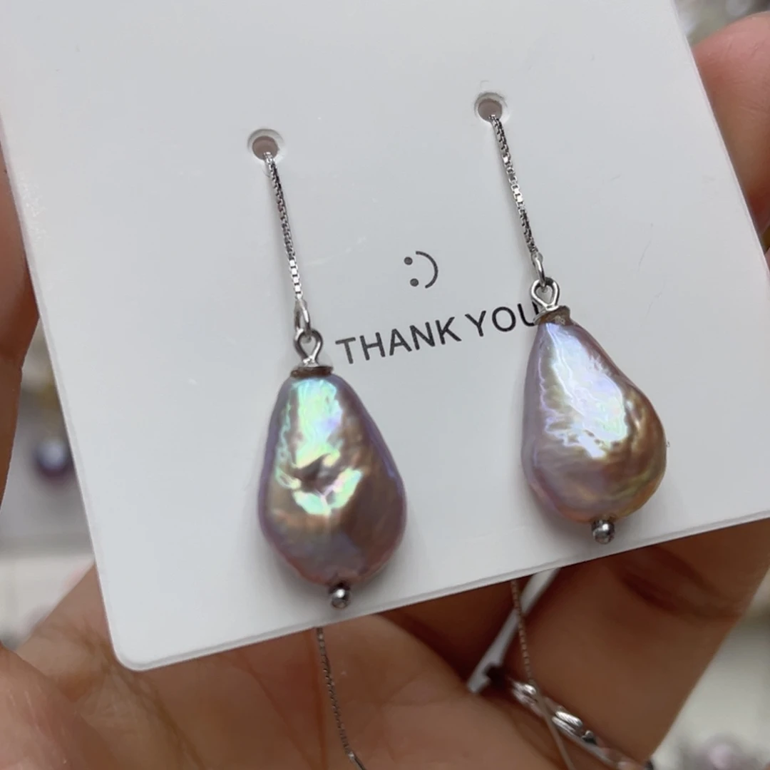 淡水珍珠耳饰银S925镶嵌