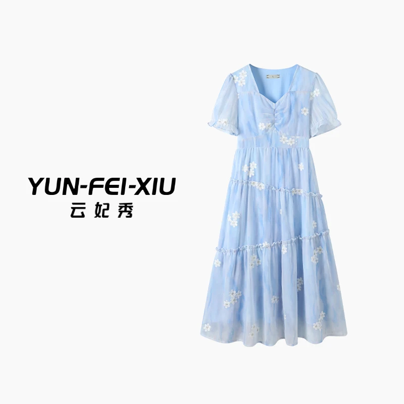云妃秀大码女装连衣裙时尚韩版宽松减龄显瘦微胖通勤夏季8909