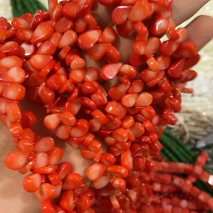 玛瑙/玉髓合金珠宝半成品一条橘色精品横空瓜子小水滴