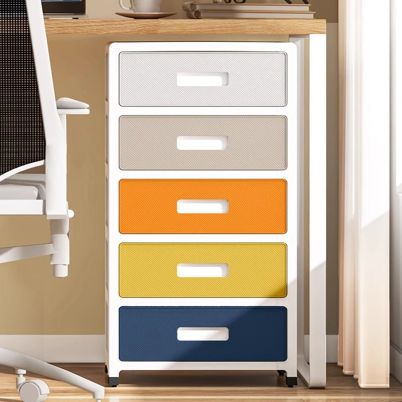 35cm透明零食置物架家用卧室落地多层床边柜客厅塑料整理收纳柜