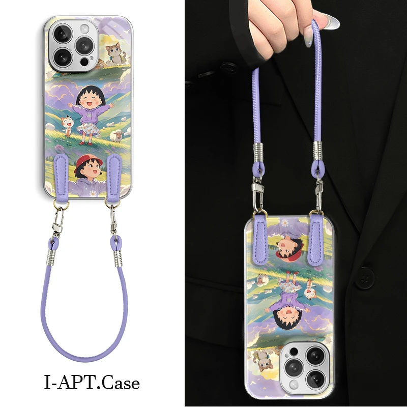 卫衣小丸子摊手水凝玻璃壳适用iPhone苹果16手机壳华为oppo小米vi