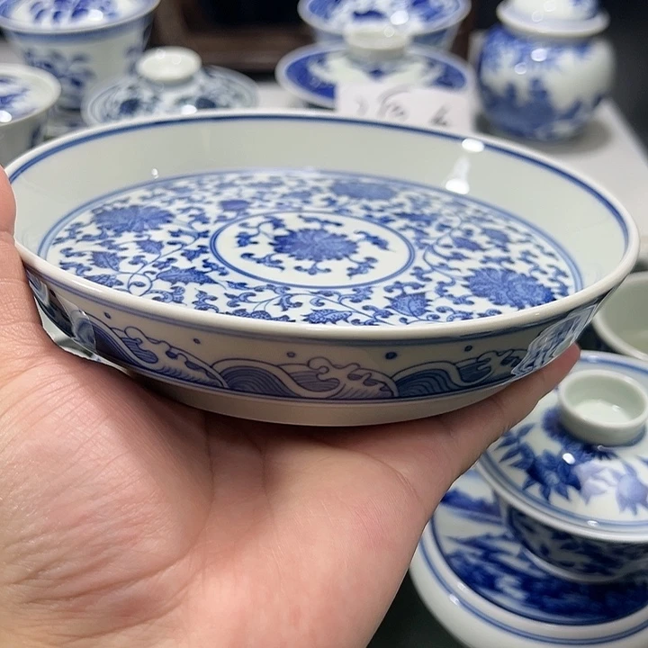 K***l微瑕柴窑点工缠枝花卉壶承