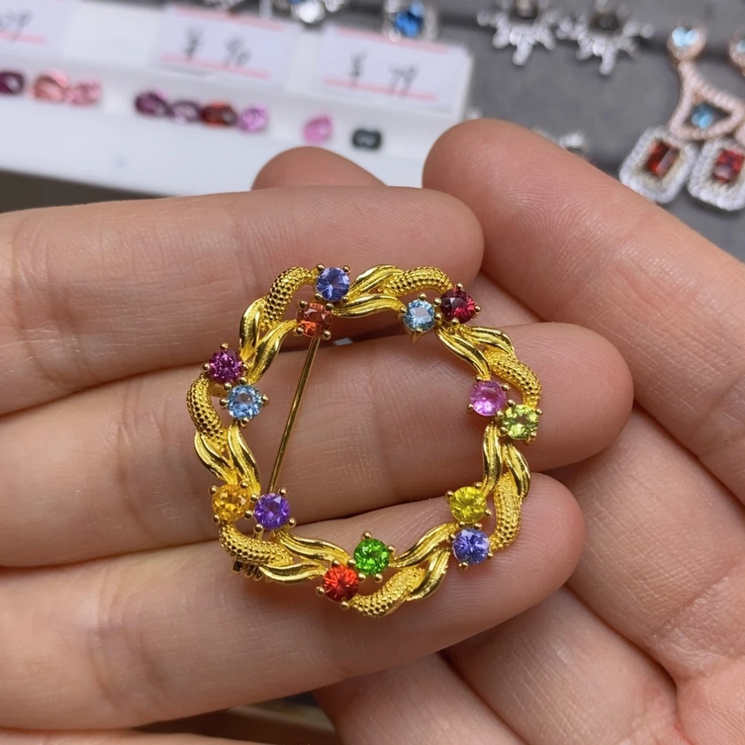 爱***秋水晶戒指银S925镶嵌多半