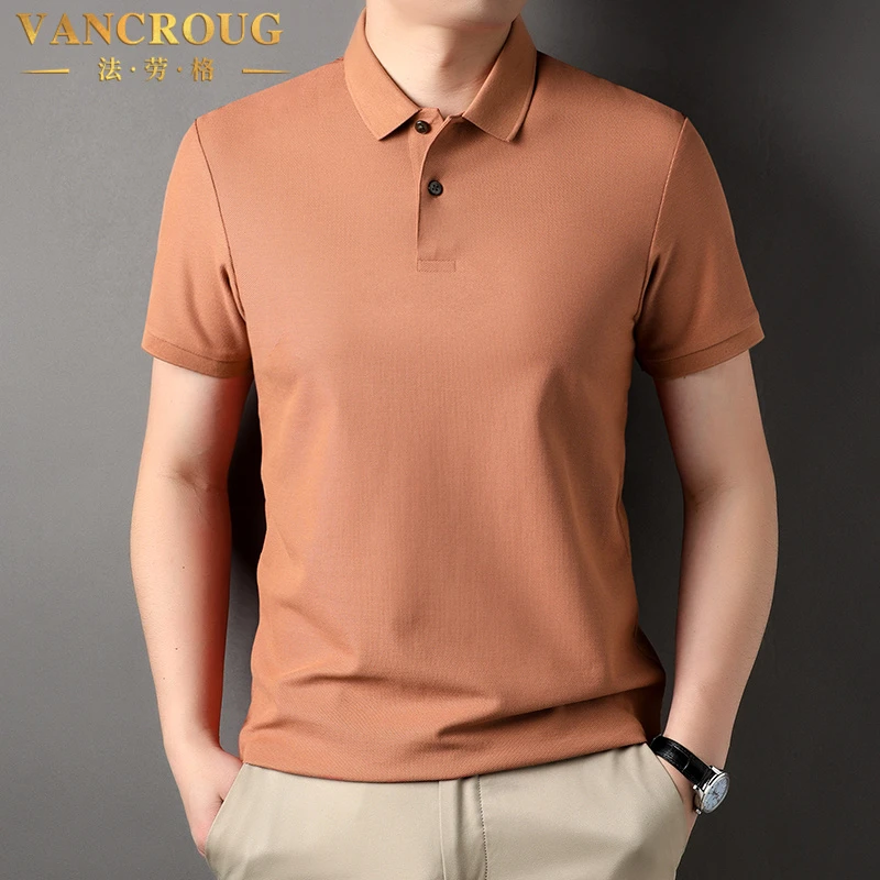 VANCROUG/法劳格POLO衫男士夏季新款商务休闲纯色高级感百搭上衣