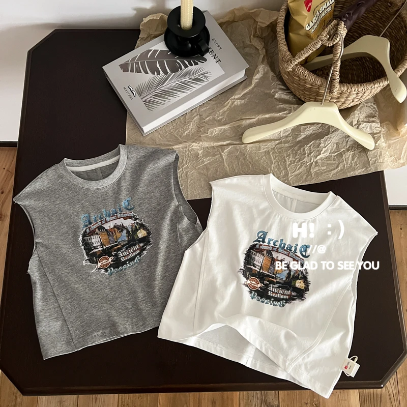 现货【百分百棉】郝叔童品夏季新款时髦2025潮流洋气男童背心HZ5234