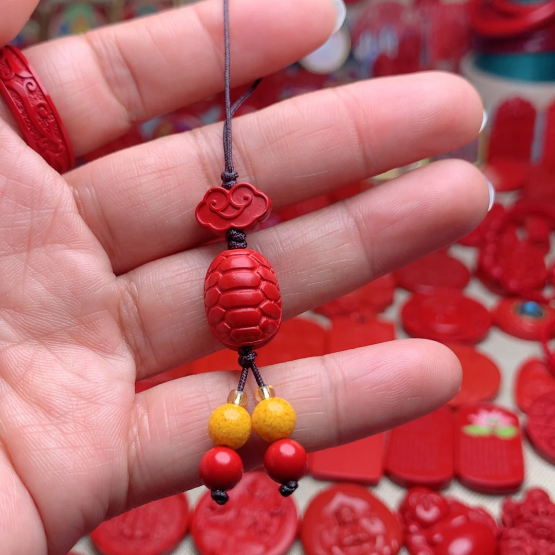 天然辰砂工艺品朱砂手机坠
