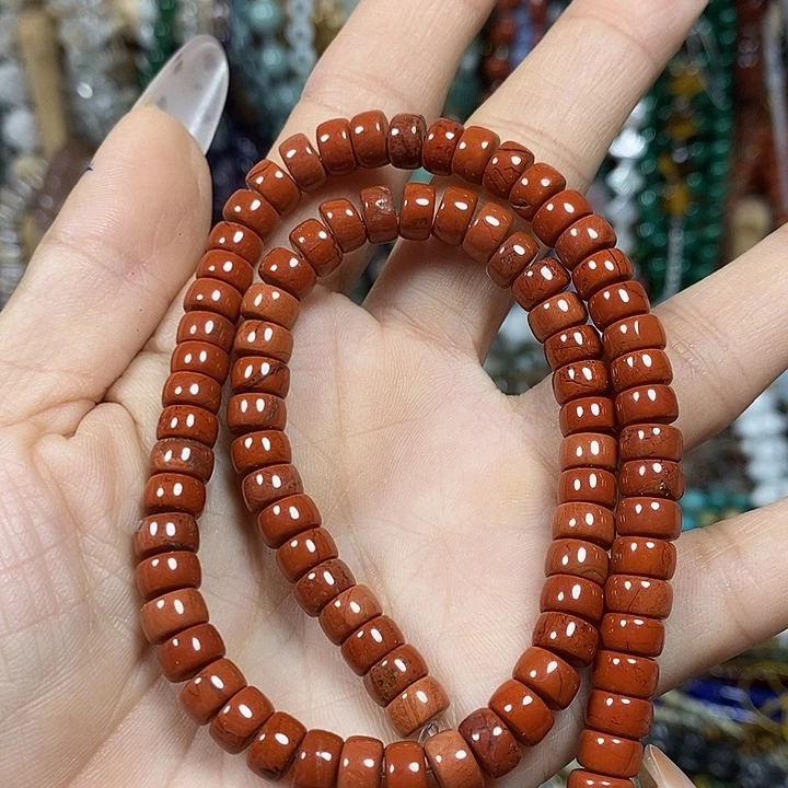 玛瑙/玉髓未镶嵌珠宝半成品天然红石隔片卡7mm