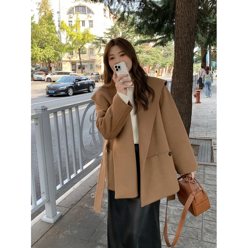 【ALINDM年终大清仓】冬季胖mm气质毛呢外套韩系大衣AS25059
