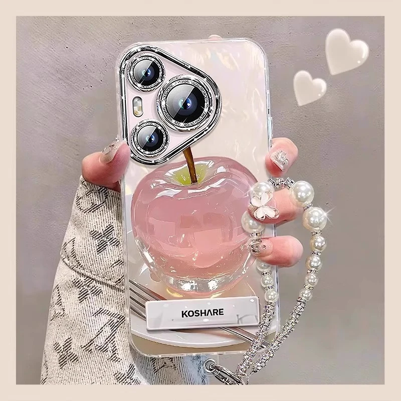 水晶苹果适用华为Pura80pro手机壳防摔80ultra简约mate70pro时尚