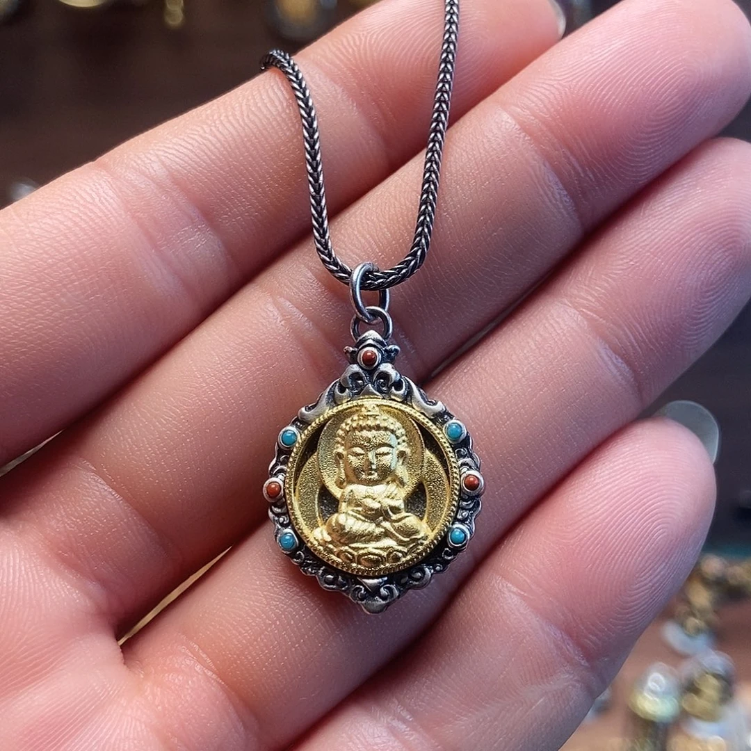 纯银阿弥陀佛纯银吊坠