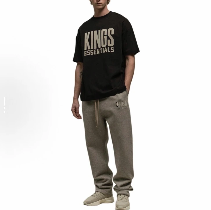 ESS联名款美式重磅字母印花图案圆领短袖T恤 男女同款