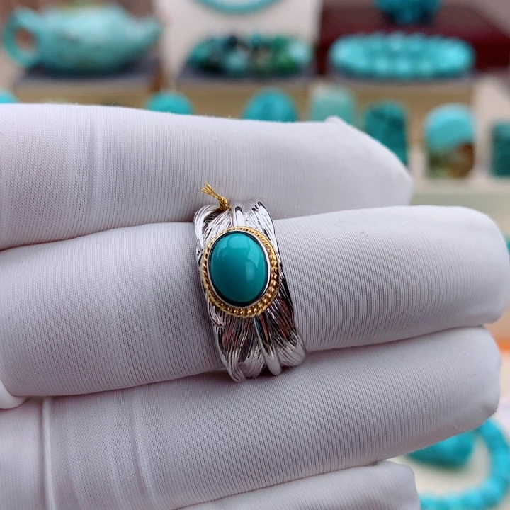 绿松石银S925镶嵌挂件