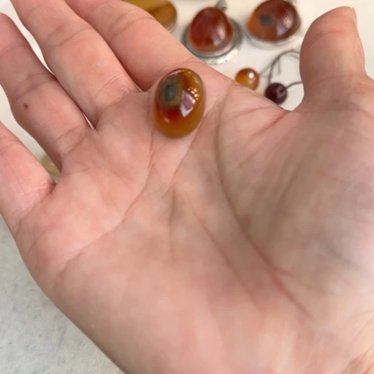 玛瑙/玉髓颈饰合金米*