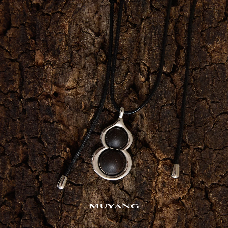 muyang/慕阳 铜合金木质项链 手工潮流百搭沐葫项链