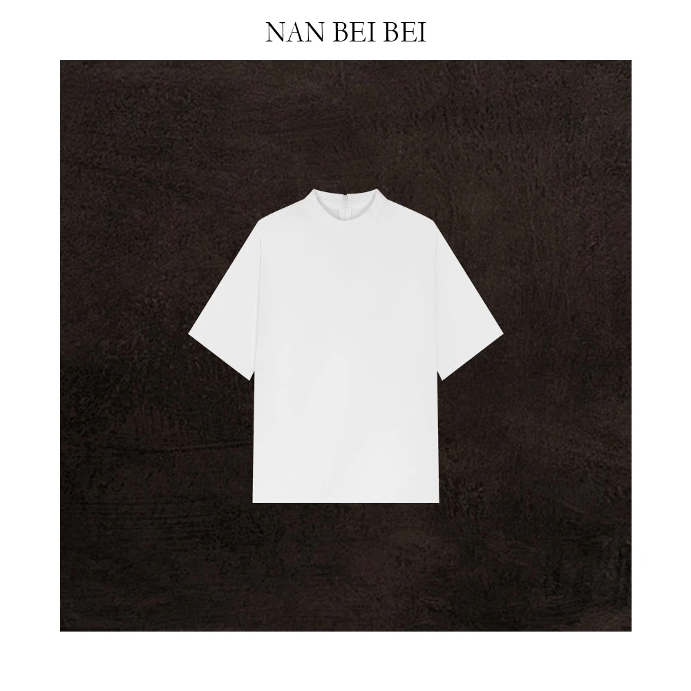 NanBeiBei 白麻T   极简纯色百搭宽松肌理透感轻薄上衣 52-021