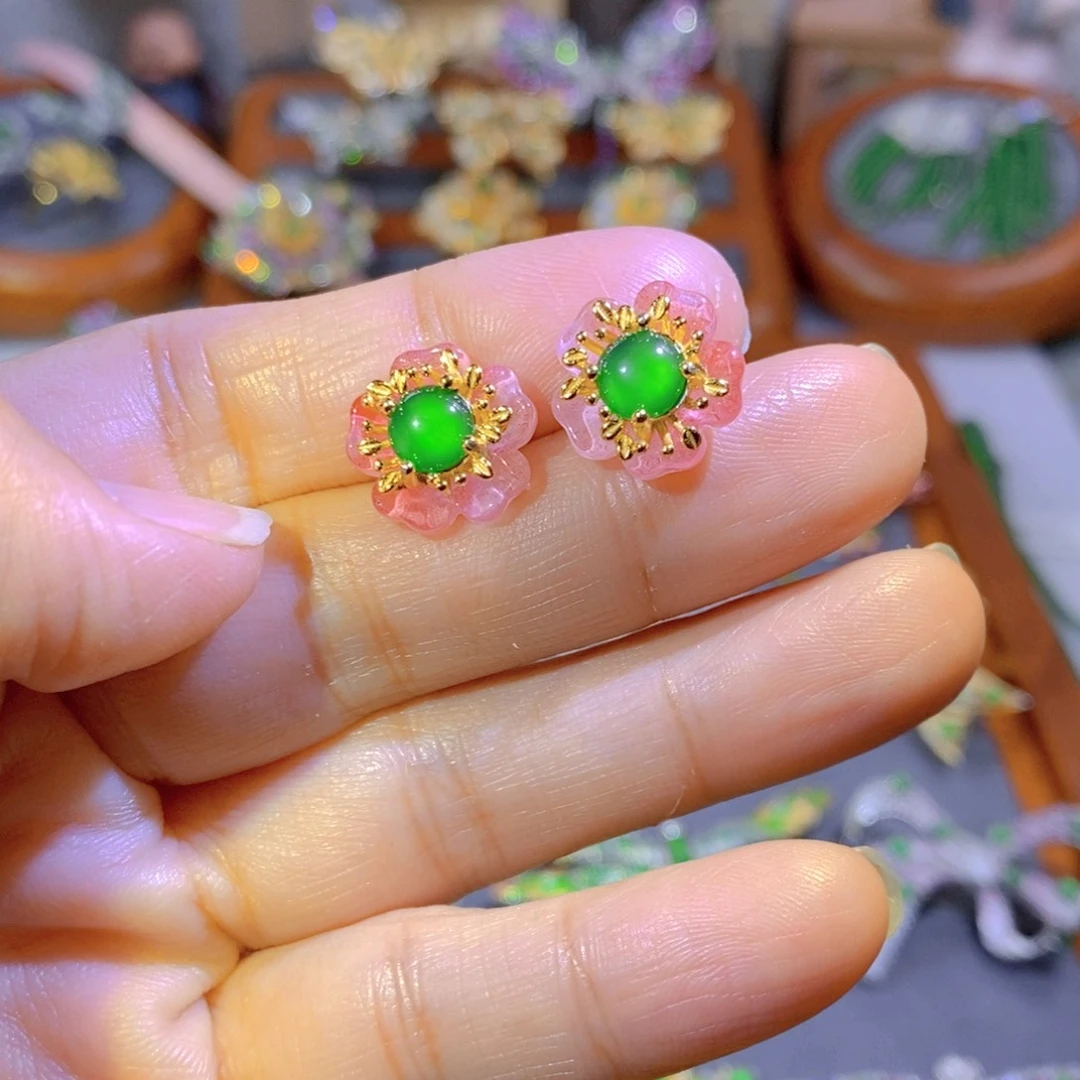 银S925镶嵌把件翡翠