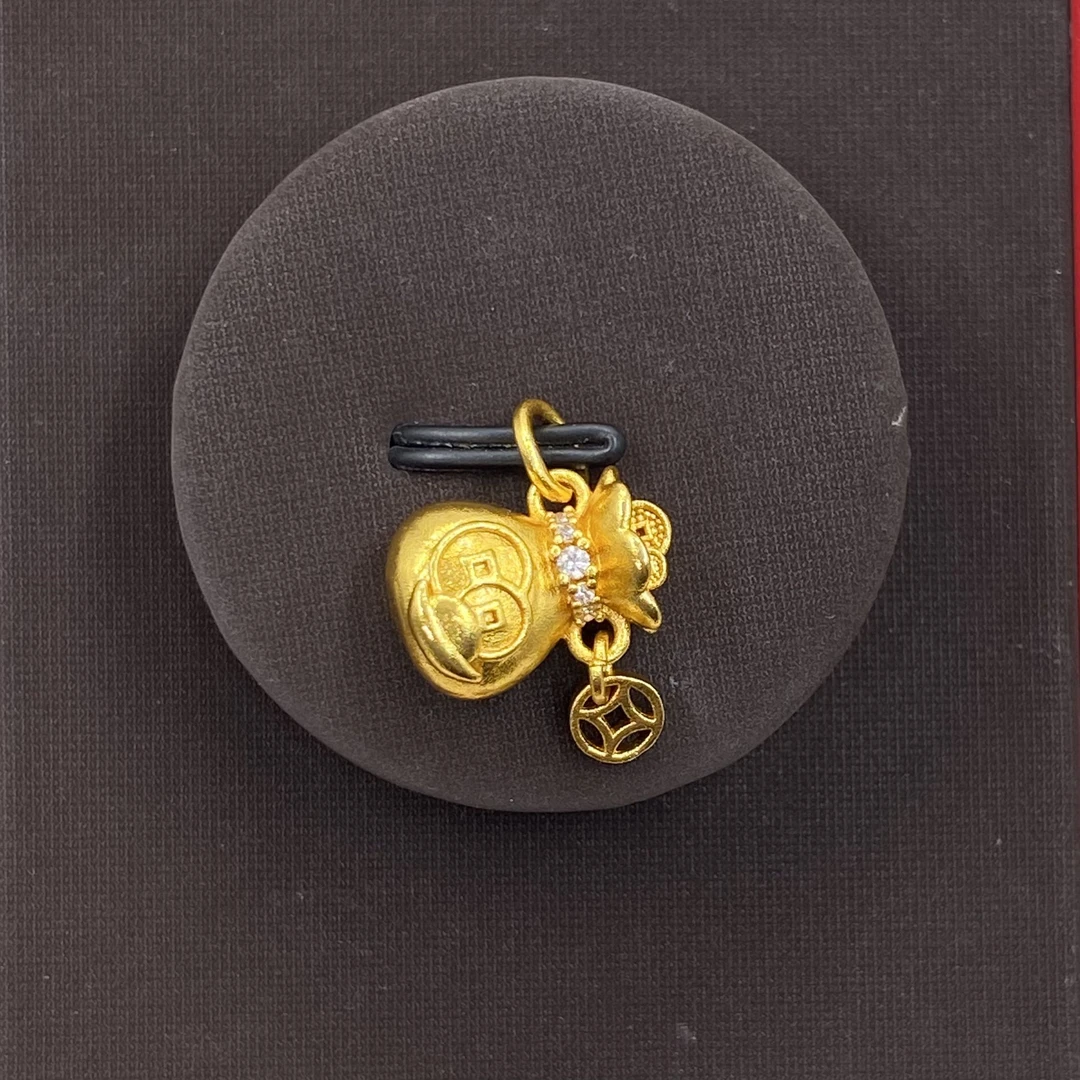 点钻元宝钱币小福袋吊坠A272