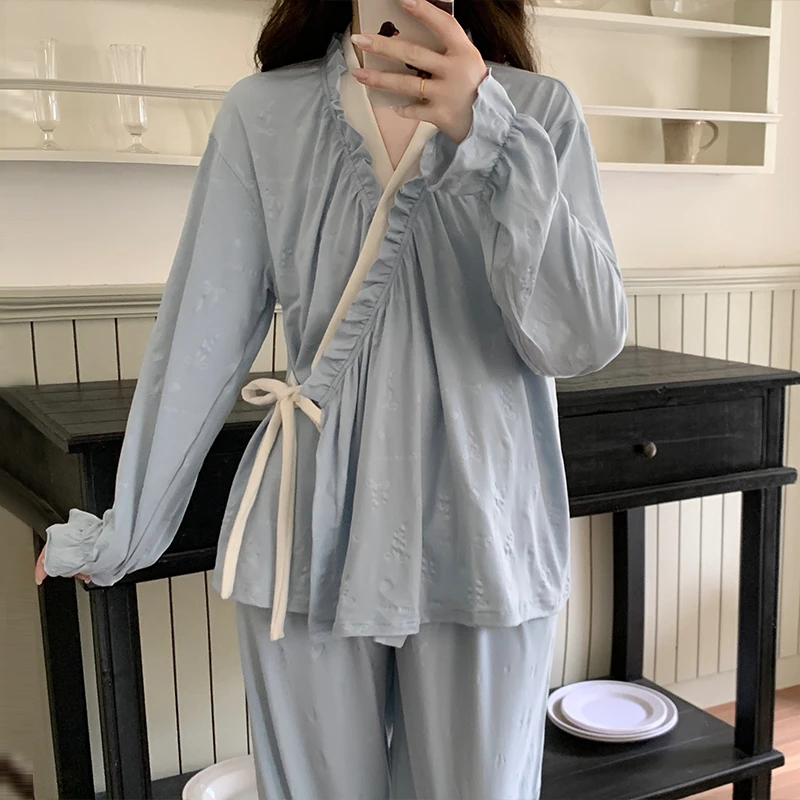 可外穿睡衣女款爆款2025新款春秋季高颜值舒适大码长袖家居服套装