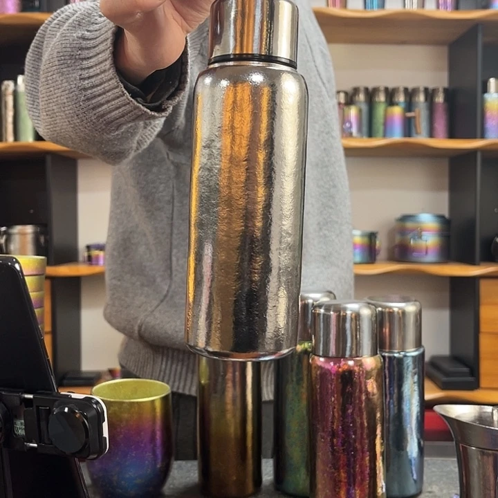 钛合金纯钛钛色磁吸杯430